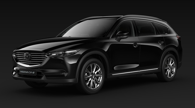 All New Mazda CX-8 สีดำ เจ็ต แบล็ก (Jet Black)