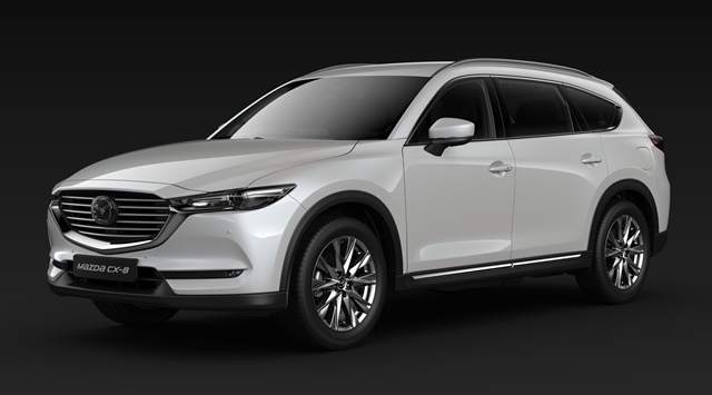 All New Mazda CX-8 สีขาว สโนว์เฟลก ไวท์ เพิร์ล (Snowflake White Pearl)