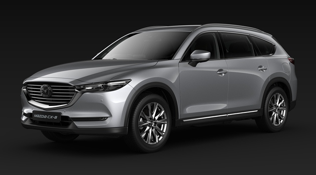All New Mazda CX-8 สีเงิน โซนิค ซิลเวอร์ (Sonic Silver)