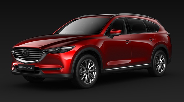 All New Mazda CX-8 สีแดง โซล เรด คริสตัล (Soul Red Crystal)