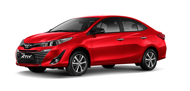 Toyota Yaris ATIV 2020 สีแดง Red Mica Metallic